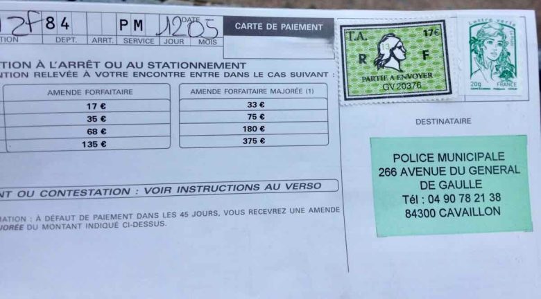 Cavaillon parking ticket and payment